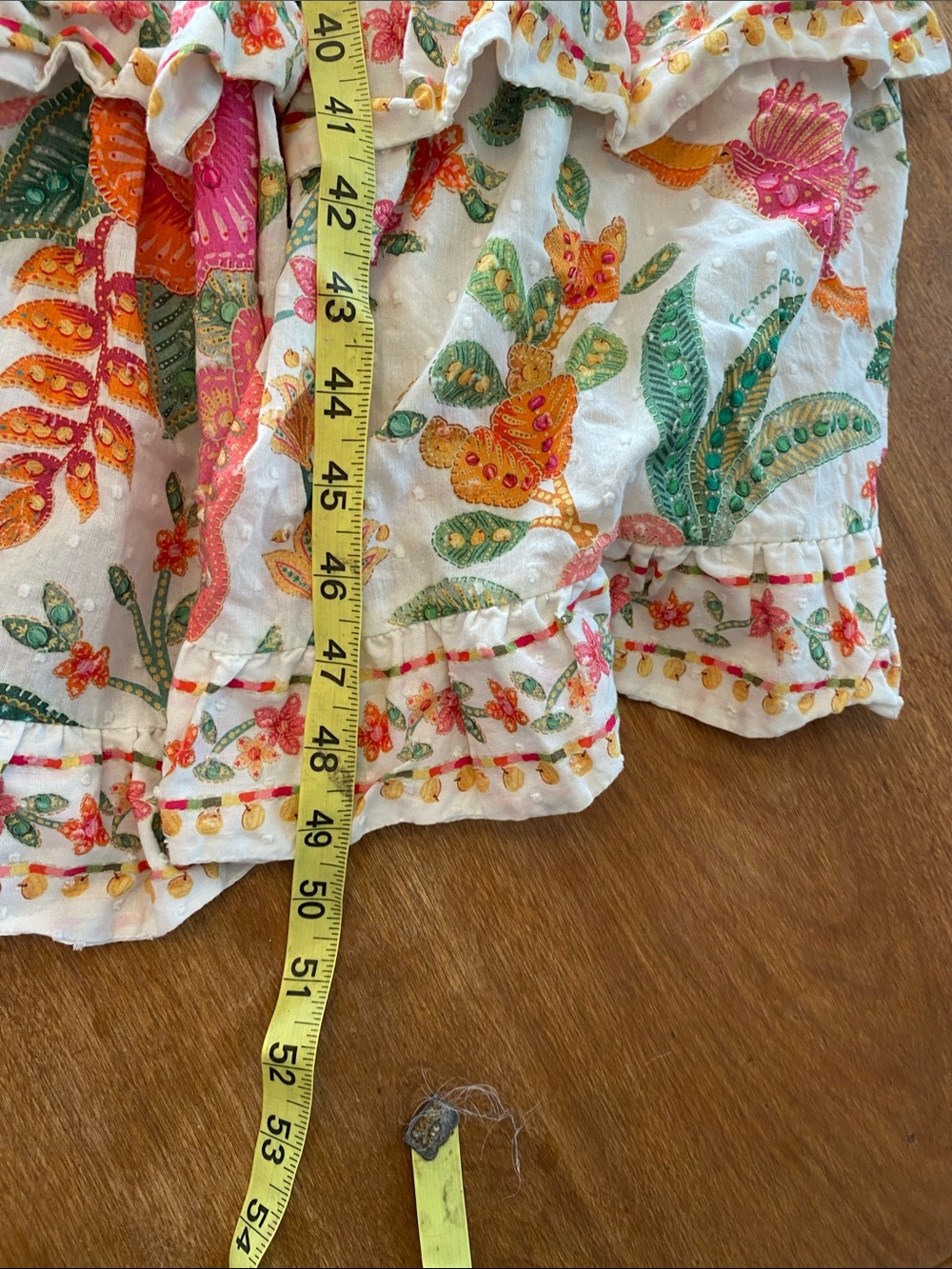 FARM Rio Macaw Bloom Tiered Maxi Dress - White with Pink & Yellow Bloom Sz S - Picture 11 of 12